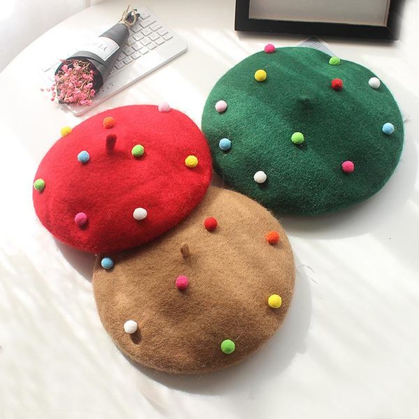 beanies candy color dot women beret sweet parent-child wool felt round hat winter colorful balls baby girls painter kawaii barette
beanies candy color dot women beret sweet parent-child wool felt round hat winter colorful balls baby girls painter kawaii barette