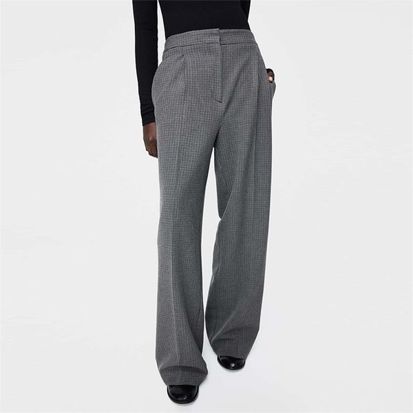 za spring autumn pants plaid trouser high waist wide leg women stretch pantalon female fashion zipper trousers 210422, Black;white
za spring autumn pants plaid trouser high waist wide leg women stretch pantalon female fashion zipper trousers 210422, Black;white