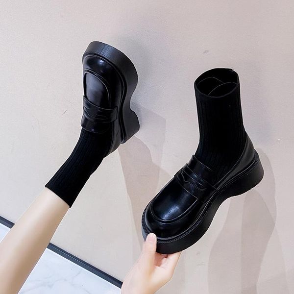 boots black ankle platform women shoes knitted slip-on short outdoor leisure stretch fabric thick sole
boots black ankle platform women shoes knitted slip-on short outdoor leisure stretch fabric thick sole