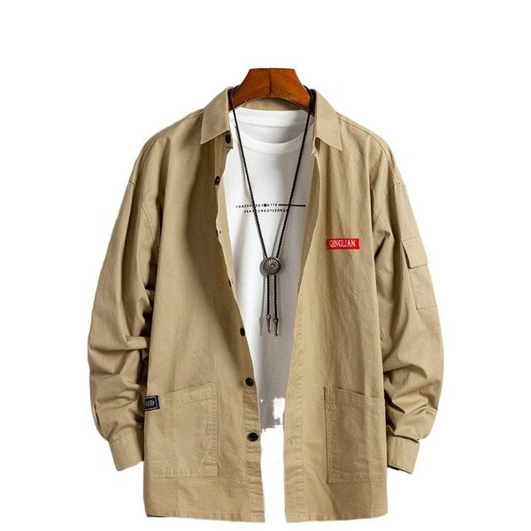 men's casual shirts 2021 cotton long sleeve loose fashion shirt coat tooling summer, White;black
men's casual shirts 2021 cotton long sleeve loose fashion shirt coat tooling summer, White;black