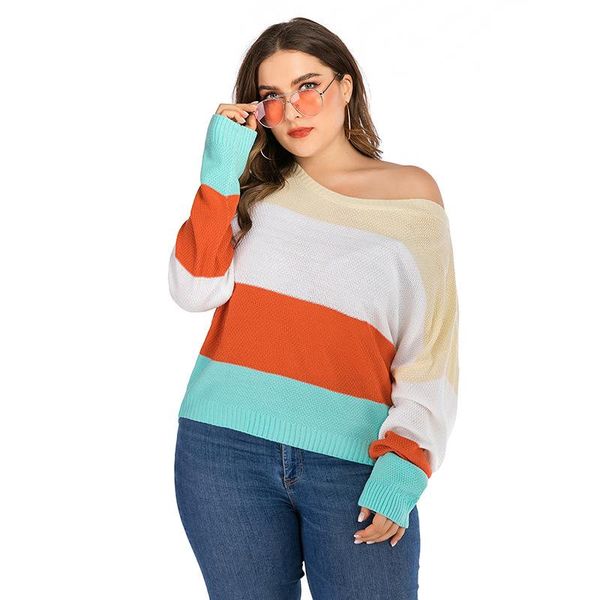 plus size sweater women spring autumn casual pullover jumper kinitted elegant long sleeve striped loose knitwear woman clothing women's, White;black
plus size sweater women spring autumn casual pullover jumper kinitted elegant long sleeve striped loose knitwear woman clothing women's, White;black