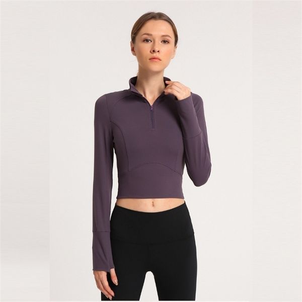 lulu same style autumn and winter women's long sleeve half zipper navel exposed tight yoga clothes t-shirt 1964, Gray
lulu same style autumn and winter women's long sleeve half zipper navel exposed tight yoga clothes t-shirt 1964, Gray