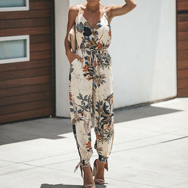 women summer holiday casual sleeveless jumpsuits fashion ladies boho floral bodysuit loose long pant trousers overalls for women, Black;white
women summer holiday casual sleeveless jumpsuits fashion ladies boho floral bodysuit loose long pant trousers overalls for women, Black;white
