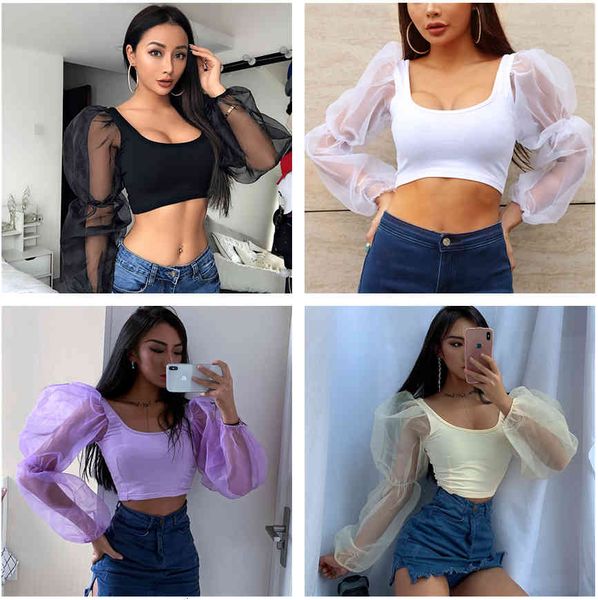 women's t-shirt autumn stitching long-sleeved vest for women sale mesh fashion u-collar open-umbilical rubber band sleeve, White
women's t-shirt autumn stitching long-sleeved vest for women sale mesh fashion u-collar open-umbilical rubber band sleeve, White