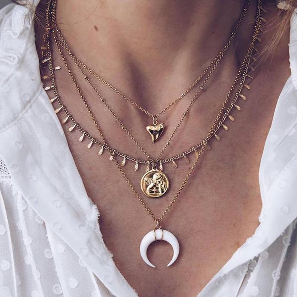 pendant necklaces vintage multilayer angel ox horn resin crescent moon necklace women fashion geometric jewelry kolye yn1129, Silver
pendant necklaces vintage multilayer angel ox horn resin crescent moon necklace women fashion geometric jewelry kolye yn1129, Silver