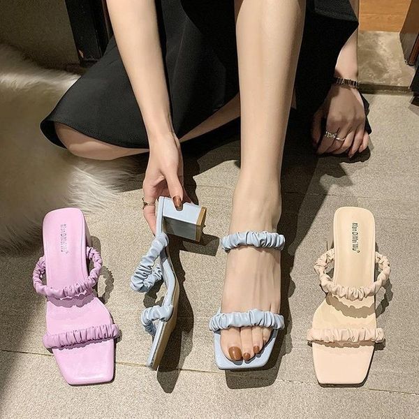 summer women slippers high heels sandals quality square toe pu leather slides gladiator pleated fashion party, Black
summer women slippers high heels sandals quality square toe pu leather slides gladiator pleated fashion party, Black
