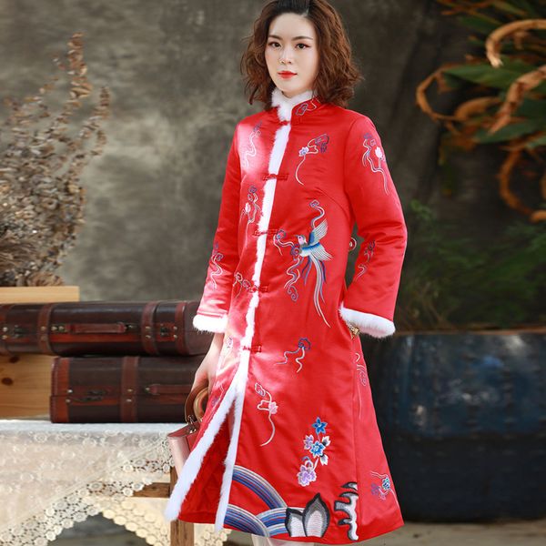 long coats women cute birds embroidery rabbit hair patchwork single breasted vintage blue red parka outwear, Black;red
long coats women cute birds embroidery rabbit hair patchwork single breasted vintage blue red parka outwear, Black;red