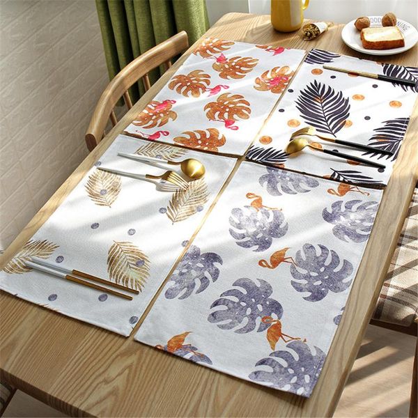 mats & pads flamingo placemat for pad dining table mat cloth linen flax heat insulation non-slip gold plated leaf placemats bowl 1pc
mats & pads flamingo placemat for pad dining table mat cloth linen flax heat insulation non-slip gold plated leaf placemats bowl 1pc