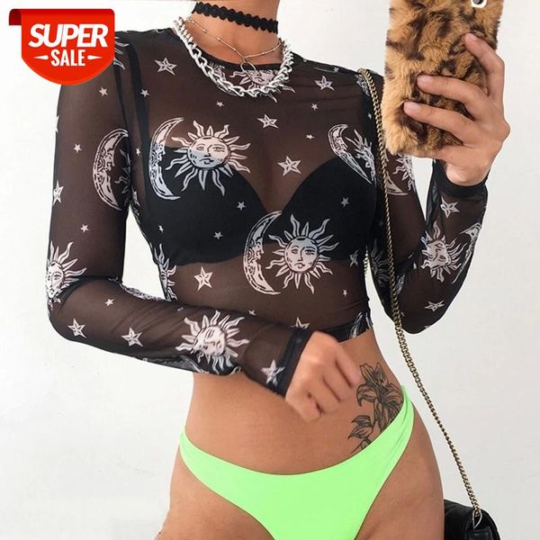 2020 women harajuku mesh long sleeve see through t shirt transparent sun moon star print t-shirt femininas clubwear #ia4a, White
2020 women harajuku mesh long sleeve see through t shirt transparent sun moon star print t-shirt femininas clubwear #ia4a, White