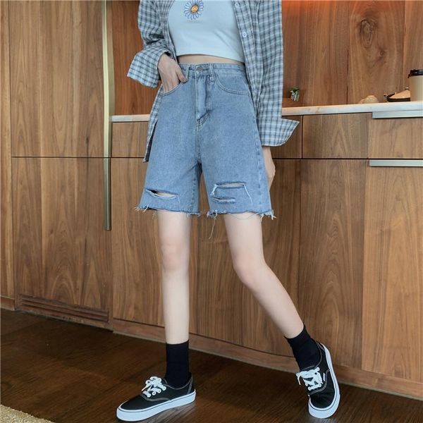 women's shorts women hole distressed denim ripped hem knee length pockets trendy chic ullzang japan harajuku style, White;black
women's shorts women hole distressed denim ripped hem knee length pockets trendy chic ullzang japan harajuku style, White;black