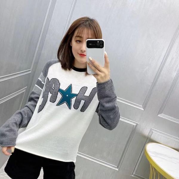 women's sweaters fashion wz1216 2021 runway luxury european design party style clothing, White;black
women's sweaters fashion wz1216 2021 runway luxury european design party style clothing, White;black