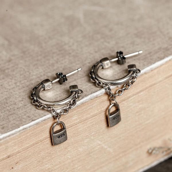 stud s925 sterling silver unique/creative tassel small lock chain earrings fashion design jewelry, Golden;silver
stud s925 sterling silver unique/creative tassel small lock chain earrings fashion design jewelry, Golden;silver