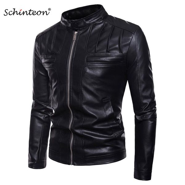 men's jackets schinteon men motorcycle pu leather jacket outwear stand collar casual faux slim coat brown black, Black;brown
men's jackets schinteon men motorcycle pu leather jacket outwear stand collar casual faux slim coat brown black, Black;brown