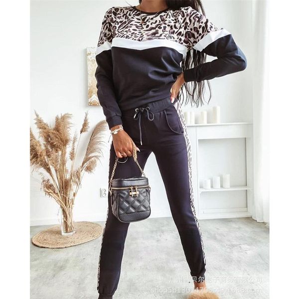 women's two piece pants mandylandy autumn tracksuit lady casual fashion leopard patchwork sweatshirt + drawstring waist skinny outfits, White
women's two piece pants mandylandy autumn tracksuit lady casual fashion leopard patchwork sweatshirt + drawstring waist skinny outfits, White