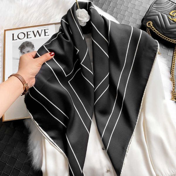 fashion 2021 silk scarf squares women scarves pashmina lady neckerchief foulard femme brand bandana hijab poncho q0828, Blue;gray
fashion 2021 silk scarf squares women scarves pashmina lady neckerchief foulard femme brand bandana hijab poncho q0828, Blue;gray