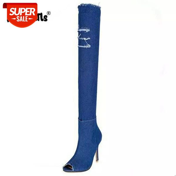 dijigirls women boots summer autumn peep toe over the knee boots quality high elastic jeans fashion boots high heels #r98k, Black
dijigirls women boots summer autumn peep toe over the knee boots quality high elastic jeans fashion boots high heels #r98k, Black