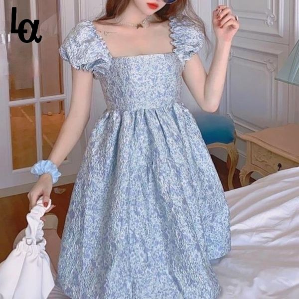 summer elegant blue floral dress women korean sweet casual chiffon mini puff sleeve party princess fairy 210519, Black;gray
summer elegant blue floral dress women korean sweet casual chiffon mini puff sleeve party princess fairy 210519, Black;gray