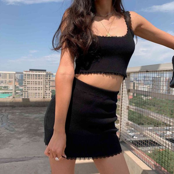 black white casual lace women tracksuits frill 2 piece sets crop and mini skirt suits outfit female two, Gray
black white casual lace women tracksuits frill 2 piece sets crop and mini skirt suits outfit female two, Gray