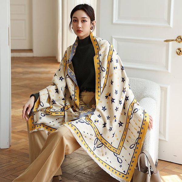 scarves designer star double-sided printing cashmere scarf luxury cashmer shawls women's winter stole pashmina ponchos office blanket, Blue;gray
scarves designer star double-sided printing cashmere scarf luxury cashmer shawls women's winter stole pashmina ponchos office blanket, Blue;gray
