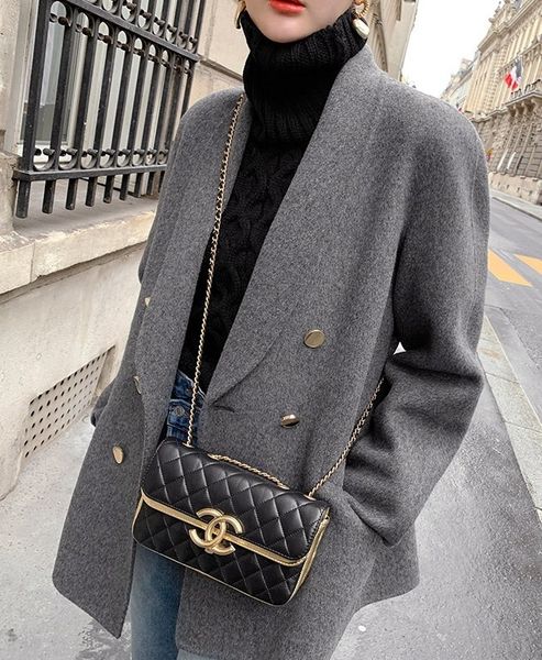 grey chic double breasted women blend coats streetwear loose winter warm woolen female outwear 210514, Black
grey chic double breasted women blend coats streetwear loose winter warm woolen female outwear 210514, Black
