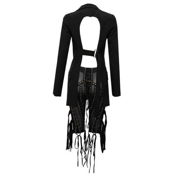 women's two piece pants cardi b outfit lace up blazer backless 2 set tassel eyelet embellished buckle v neck outwear mesh, White
women's two piece pants cardi b outfit lace up blazer backless 2 set tassel eyelet embellished buckle v neck outwear mesh, White