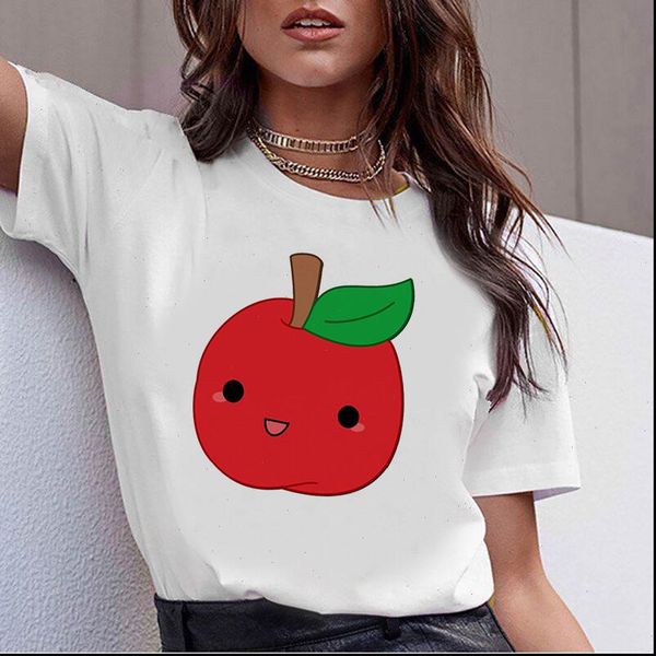 women womens t shirts kawaii cartoon strawberry apples graphic shirt casual female tee summer, White
women womens t shirts kawaii cartoon strawberry apples graphic shirt casual female tee summer, White