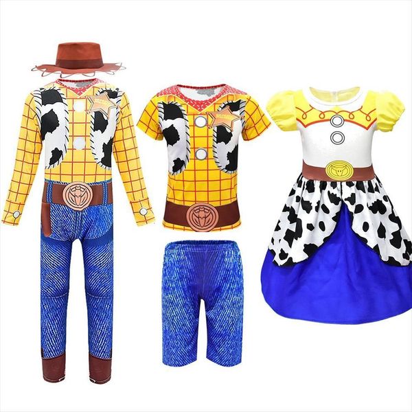 kids clothes set boys toy cowboy sheriff woody jumpsuit and short sets girls jessie dress children costume, White
kids clothes set boys toy cowboy sheriff woody jumpsuit and short sets girls jessie dress children costume, White