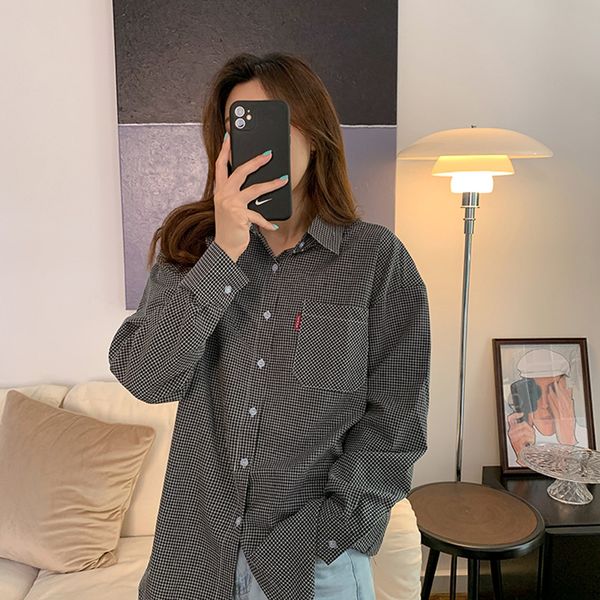 3 colors plaid blouse shirt korean style long sleeve blouse autumn classic pocket women long sleeve 2021 (f4081), White
3 colors plaid blouse shirt korean style long sleeve blouse autumn classic pocket women long sleeve 2021 (f4081), White