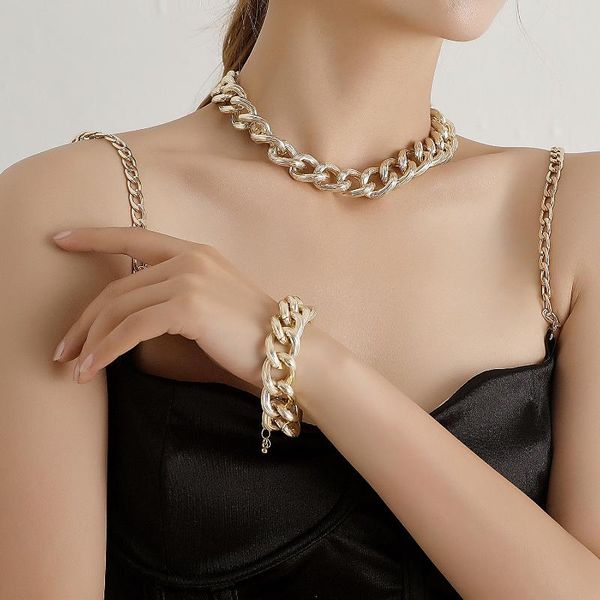 link, chain contracted wind aluminum alloy thick necklace female fashion personality sautoir exaggerated hand suit, Black
link, chain contracted wind aluminum alloy thick necklace female fashion personality sautoir exaggerated hand suit, Black