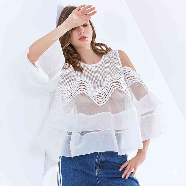 hoodie elegant hollow out shirt for women o neck half sleeve casual white see through blouse female fashion clothing, Black
hoodie elegant hollow out shirt for women o neck half sleeve casual white see through blouse female fashion clothing, Black