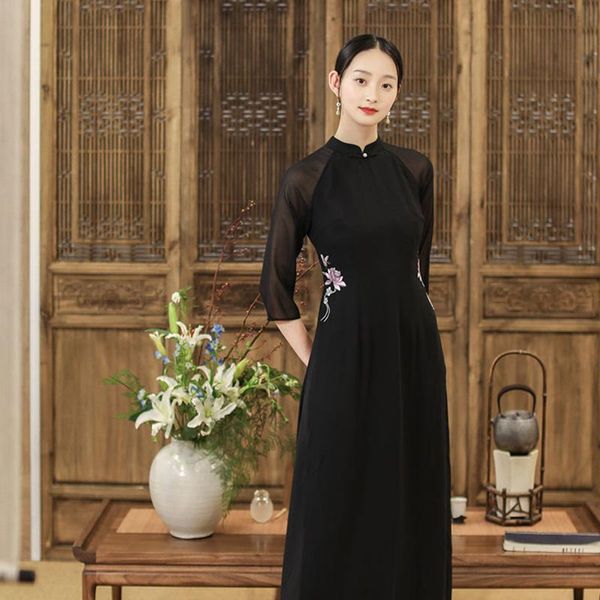 ethnic clothing black slim vintage long qipao hanfu women chinese traditional dress cheongsam robe orientale vestido chino mujer modern eleg, Red
ethnic clothing black slim vintage long qipao hanfu women chinese traditional dress cheongsam robe orientale vestido chino mujer modern eleg, Red