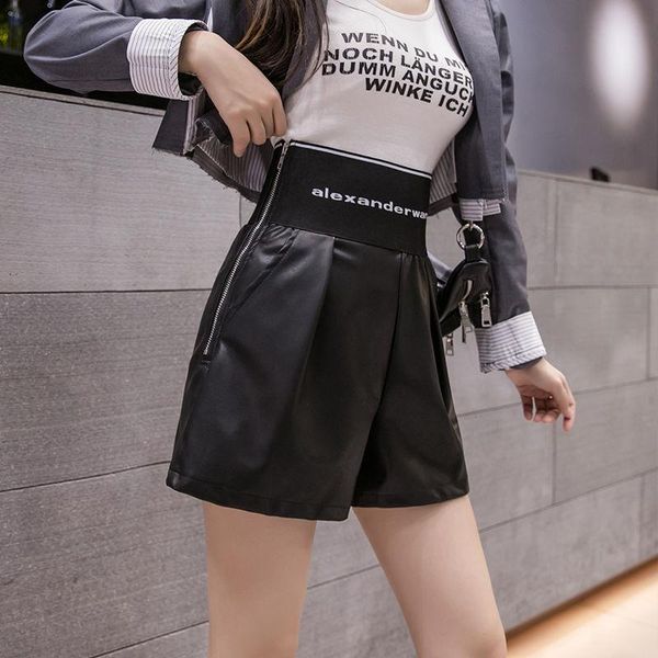 women's shorts koreaanse pu faux leather vrouwen herfst winter hoge taille wijde pijpen korte dames zwarte koe spier belted, White;black
women's shorts koreaanse pu faux leather vrouwen herfst winter hoge taille wijde pijpen korte dames zwarte koe spier belted, White;black