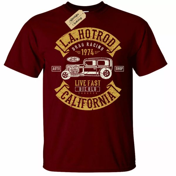 la od t-shirt mens usa american classic vintage retro car rockabilly rod, White;black
la od t-shirt mens usa american classic vintage retro car rockabilly rod, White;black