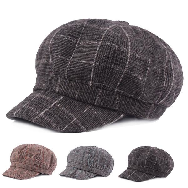 berets plaid beret hats autumn winter hat for women classic octagonal sboy cap men gatsby ivy caps fashion artist painter, Blue;gray
berets plaid beret hats autumn winter hat for women classic octagonal sboy cap men gatsby ivy caps fashion artist painter, Blue;gray