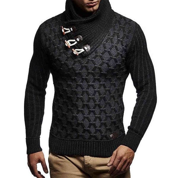2021 br autumn winter new european and american fashion men's leather buckle high neck knitted sweater pullover, Black
2021 br autumn winter new european and american fashion men's leather buckle high neck knitted sweater pullover, Black