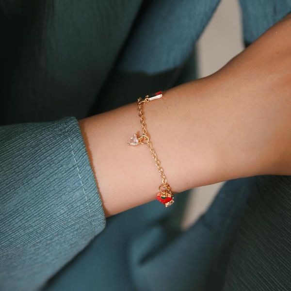 charm bracelets cute sweet strawberry bracelet women zircon student simple hipster hand jewelry female girlfriends gift, Golden;silver
charm bracelets cute sweet strawberry bracelet women zircon student simple hipster hand jewelry female girlfriends gift, Golden;silver