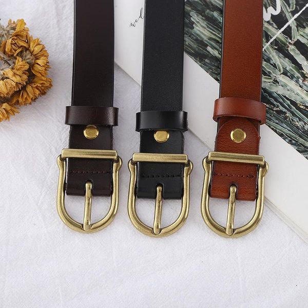 belts designer high-quality vintage bronze buckle leather belt two layers of cowhide women's with jeans fashion, Black;brown
belts designer high-quality vintage bronze buckle leather belt two layers of cowhide women's with jeans fashion, Black;brown