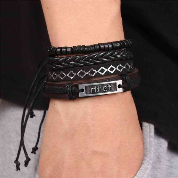 fashionable luxury bracelet 4-piece adjustable men's faith set woven accessories, Golden;silver
fashionable luxury bracelet 4-piece adjustable men's faith set woven accessories, Golden;silver
