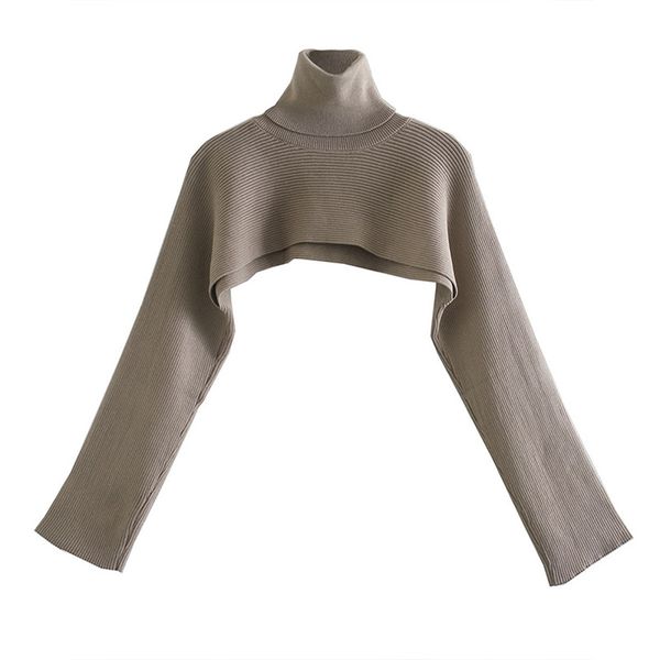 women autumn turtleneck pullovers sleeve sweaters solid loose fashion street female elegant knitted short sweater 210513, White;black
women autumn turtleneck pullovers sleeve sweaters solid loose fashion street female elegant knitted short sweater 210513, White;black