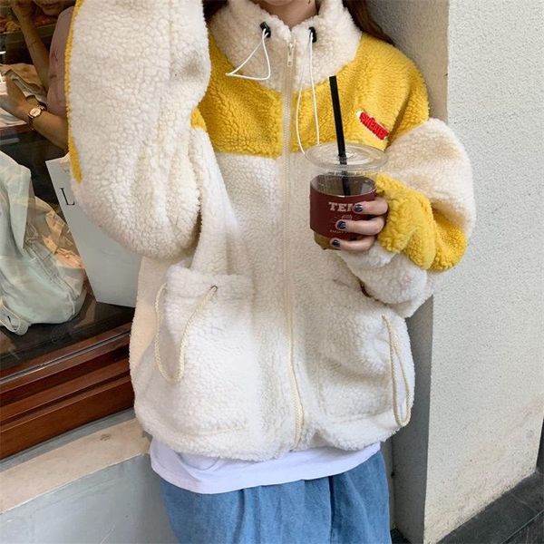 women's hoodies & sweatshirts cashmere splicing coat long sleeve plus keep warm pocket drawstring loose casual pull femme, Black
women's hoodies & sweatshirts cashmere splicing coat long sleeve plus keep warm pocket drawstring loose casual pull femme, Black
