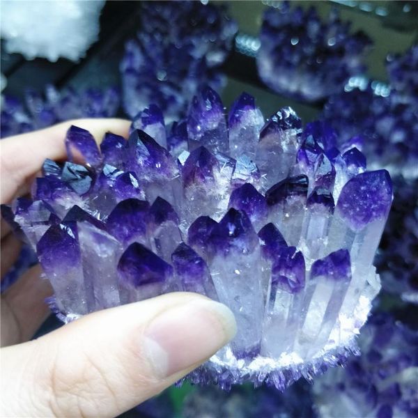 

300-600g natural amethyst crystal clusters mineral specimen purple quartz flowers angel aura stones for jewelry indie room decor decorative
