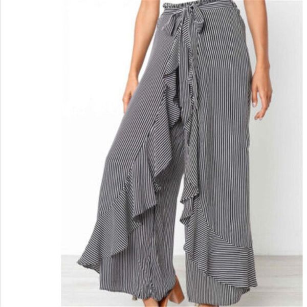 women's pants & capris striped bow tie women high waist ruffle wide leg long trousers fashion casual, Black;white
women's pants & capris striped bow tie women high waist ruffle wide leg long trousers fashion casual, Black;white