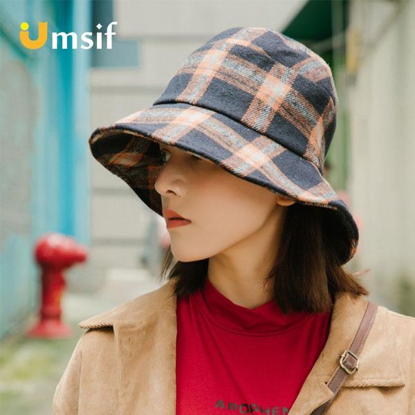 stingy brim hats women's warm wide wool plaid fedora panama hat 2021 winter womens bucket printed fisherman caps for women, Blue;gray
stingy brim hats women's warm wide wool plaid fedora panama hat 2021 winter womens bucket printed fisherman caps for women, Blue;gray