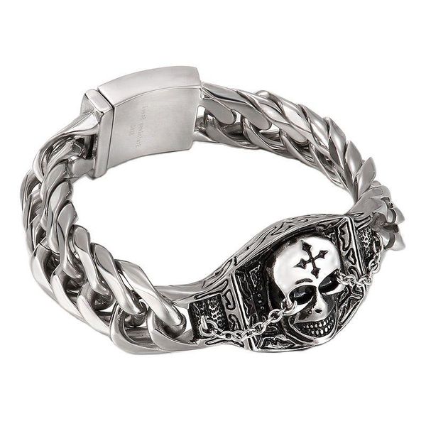 charm bracelets jewels store gothic dark style skull soldier chain men's bracelet stainless steel jewelry for man js42909-d, Golden;silver
charm bracelets jewels store gothic dark style skull soldier chain men's bracelet stainless steel jewelry for man js42909-d, Golden;silver