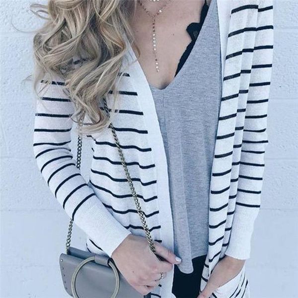 women's jackets autumn ladies women striped long sleeve coat knitted lady cardigan coats and pockets outerwear, Black;brown
women's jackets autumn ladies women striped long sleeve coat knitted lady cardigan coats and pockets outerwear, Black;brown