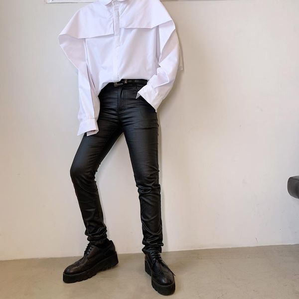 men's pants stage clothing men fashion coating slim fit casual male women streetwear hip hop punk gothic pencil skinny trousers, Black
men's pants stage clothing men fashion coating slim fit casual male women streetwear hip hop punk gothic pencil skinny trousers, Black