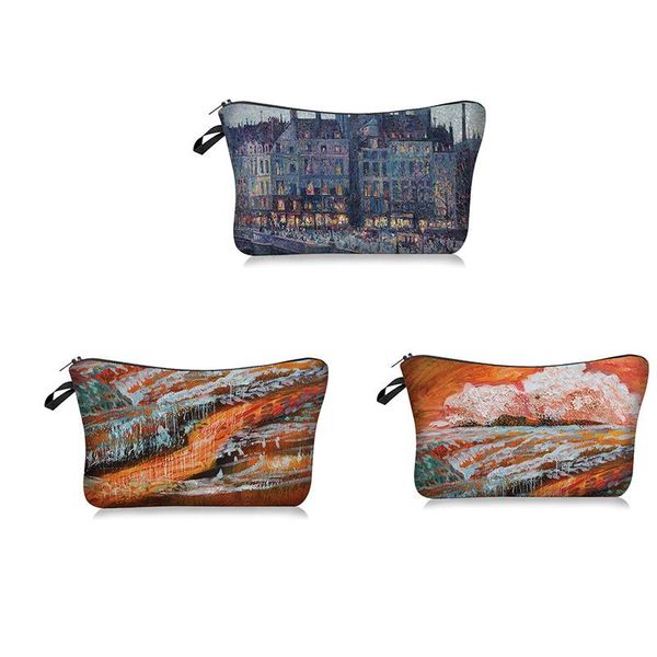 cosmetic bags & cases make-up women oil painting landscape series bag hand travel storage and wash
cosmetic bags & cases make-up women oil painting landscape series bag hand travel storage and wash