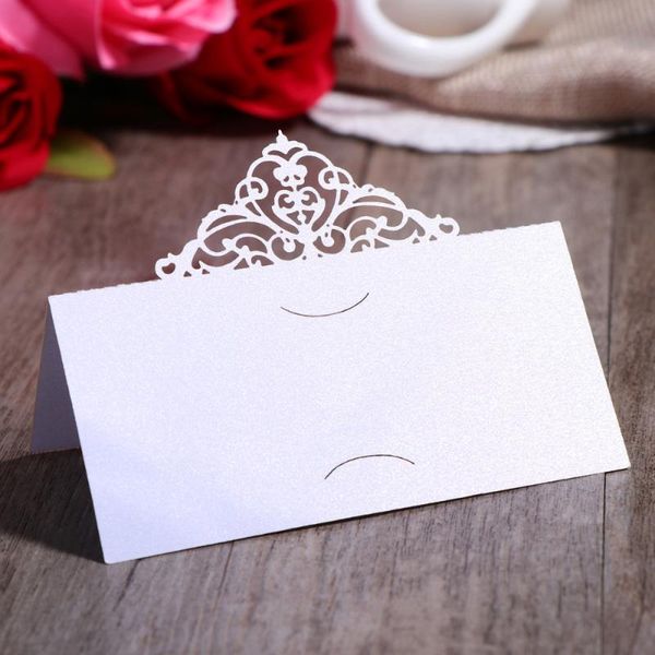 greeting cards 50pcs hollow flower cut name place table decoration small tent for wedding party - white 
greeting cards 50pcs hollow flower cut name place table decoration small tent for wedding party - white