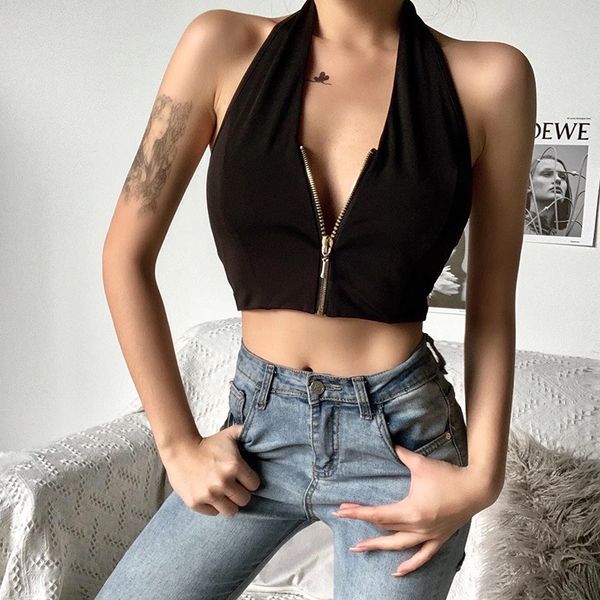 women's tanks camis fashion zipper crop women hanging neck backless wrap bra corset casual basic ladies cropped white/black vest tees
women's tanks camis fashion zipper crop women hanging neck backless wrap bra corset casual basic ladies cropped white/black vest tees