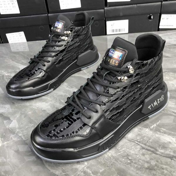 2021 autumn and winter high sho men's fashion stone grain leather casual
2021 autumn and winter high sho men's fashion stone grain leather casual